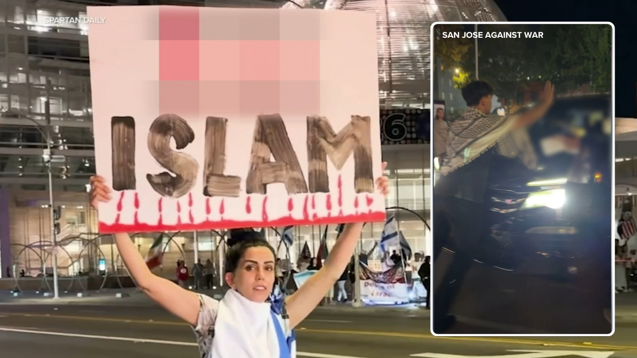 Pro-Israel and pro-Palestine protests turn combative in SJ with graphic sign, car on sidewalk
       — ABC 7 Bay Area, Dublin Community news