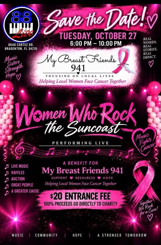 Women Who Rock the Suncoast Returns to 88 Live, Bradenton for a Night of Music and Breast Cancer Support — The Suncoast Post